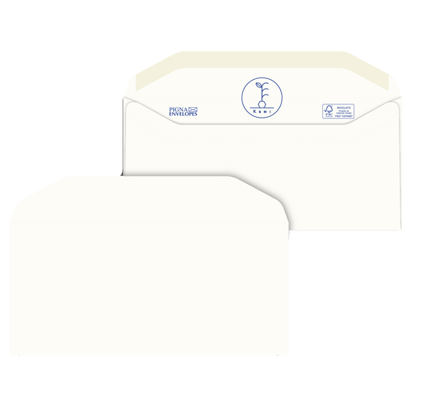 BUSTE BIANCHE KAMI - IN CARTA RICICLATA - SENZA FINESTRA - 110X230 MM - 100 GR - PIGNA - CONF. 500 PEZZI 90091