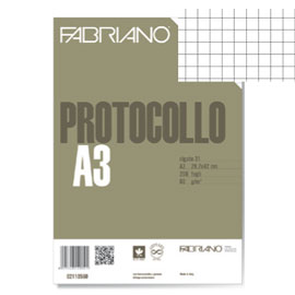 FOGLI PROTOCOLLO -  A4 - QUADRETTO 4MM - 200 FOGLI - 60 GR - FABRIANO 58727