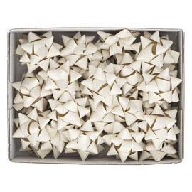 STELLE DI NASTRO CARTA ERBA - 20 MM X DIAM. 9 CM - AVORIO - BRIZZOLARI - CONF. 36 PEZZI 99269