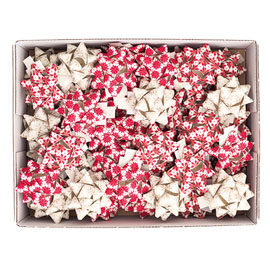 STELLE DI NASTRO CARTA ERBA - 15 MM X DIAM. 6,5 CM - FANTASIE ASSORTITE NATALE - BRIZZOLARI - CONF. 50 PEZZI 99274
