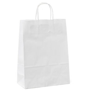 SHOPPERS IN CARTA - MANIGLIE IN CORDINO - 26X11X34,5 CM - BIANCO NEUTRO - MAINETTI BAGS - CONF. 25 PEZZI 87726