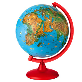GLOBO GEOGRAFICO ILLUMINATO ZOO GLOBE - DIAMETRO 26 CM - TECNODIDATTICA 56953