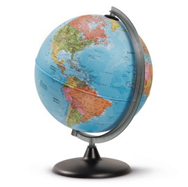 GLOBO GEOGRAFICO NON ILLUMINATO - ALTEZZA 42 CM - DIAMETRO 30 CM - TECNODIDATTICA 85981