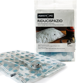 SACCO RIDUCISPAZIO - CHIUSURA A ZIP CON VALVOLA - 70X90 CM - PPL - TRASPARENTE - PERFETTO - CONF. 2 PEZZI 79773