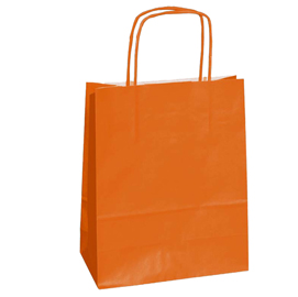 SHOPPERS IN CARTA - MANIGLIE CORDINO - ARANCIO - 26 X 11 X 34,5CM - CONF. 25 SHOPPERS 64924