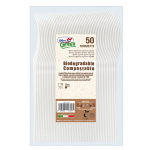 FORCHETTE IN ESTABIO - AVORIO - DOPLA GREEN - CONF. 50 PEZZI 91422