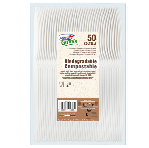 COLTELLI IN ESTABIO - AVORIO - DOPLA GREEN - CONF. 50 PEZZI 91423