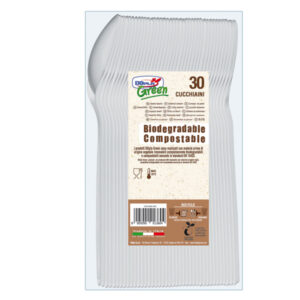 CUCCHIAINI IN ESTABIO - AVORIO - DOPLA GREEN -  CONF. 30 PEZZI 91425