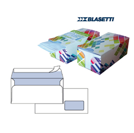 BUSTA BIANCA CON FINESTRA - SERIE MAILPACK - CERTIFICAZIONE FSC - STRIP ADESIVO - 110X230 MM - 90 GR - BLASETTI - DISPENSER DA 150 PEZZI 77285