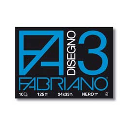 ALBUM F3 - 24X33CM - 10 FOGLI - NERI - 125GR - FABRIANO 76606