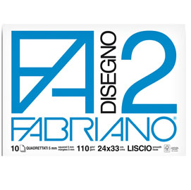 ALBUM F2 - 24X33CM - 10 FOGLI - 110GR - QUADRETTO 5MM - PUNTO METALLO - FABRIANO 60479