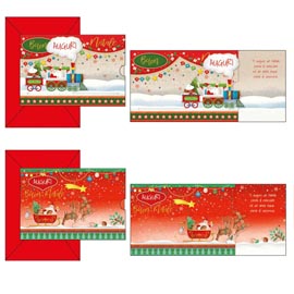 BIGLIETTO AUGURI BABBO NATALE - VERTICALE - FANTASIE ASSORTITE - KARTOS 99609