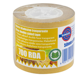 NASTRO BIADESIVO 700RDA - 50MMX10MT - IN TERMO SINGOLO + ETICHETTA - TRASPARENTE -EUROCEL 87009