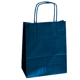 SHOPPER IN CARTA - MANIGLIE CORDINO - 45 X 15 X 50CM - BLU - CONF. 25 SACCHETTI 57090