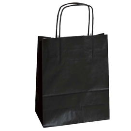 SHOPPER IN CARTA - MANIGLIE CORDINO - NERO - 45  X 15 X 50CM - CONF. 25 SHOPPERS 64933