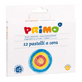 PASTELLI A CERA JUMBO - 100MM - D10,5MM - PRIMO - ASTUCCIO 12 COLORI 93845
