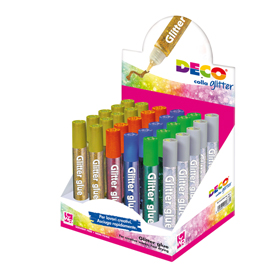 COLLA GLITTER - 10,5 ML - COLORI ASSORTITI METAL - DECO - DISPLAY 30 PEZZI 82421