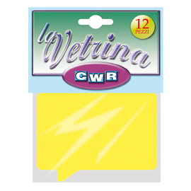 SEGNAPREZZI FUMETTO - 11X15,5 CM - GIALLO - CWR - CONF. 12 PEZZI 72123