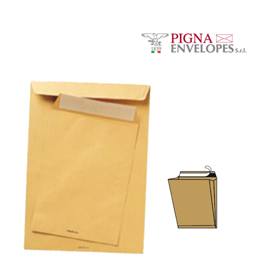 BUSTA A SACCO AVANA - SERIE LARGEMAIL - SOFFIETTI LATERALI - STRIP ADESIVO - 230X330X40 MM - 100 GR - PIGNA - CONF. 250 PEZZI 46964
