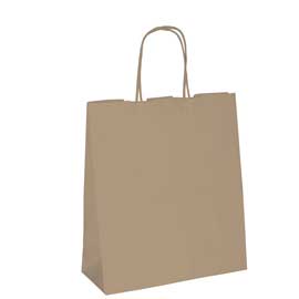 SHOPPER IN CARTA - MANIGLIE CORDINO - 36 X 12 X 41CM - AVANA - CONF. 25 SACCHETTI 77527