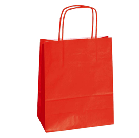 SHOPPER IN CARTA - MANIGLIE CORDINO - 18 X 8 X 24CM - ROSSO - CONF. 25 SACCHETTI 76994
