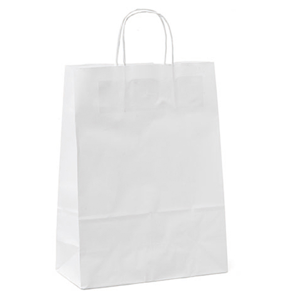 SHOPPERS IN CARTA - MANIGLIE IN CORDINO - 18X8X24 CM - BIANCO NEUTRO - MAINETTI BAGS - CONF. 25 PEZZI 87724