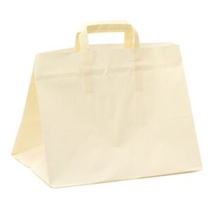 SHOPPER FLAT XLARGE - CARTA KRAFT - 32X22X24 CM - BIANCO - MAINETTI BAGS - SCATOLA 200 PEZZI 87780
