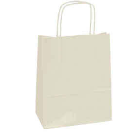 SHOPPER TWISTED - MANIGLIE CORDINO - 36 X 12 X 41 CM - CARTA KRAFT - AVORIO - MAINETTI BAGS - CONF. 25 SACCHETTI 62753