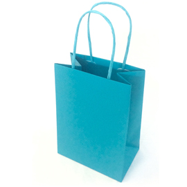 SHOPPER IN CARTA - MANIGLIE CORDINO - TURCHESE - 36  X 12 X 41 CM - CONF. 25 SHOPPERS 82237