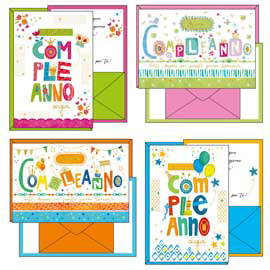 BIGLIETTO AUGURI PORTASOLDI BUON COMPLEANNO - 4 SOGGETTI ASSORTITI - KARTOS 97137