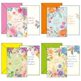 BIGLIETTO AUGURI BUON COMPLEANNO - CON RUOTA TEMA FLOREALE - 4 SOGGETTI ASSORTITI - KARTOS 97138