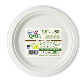 PIATTI FRUTTA - DIAMETRO 170 MM - BIODEGRADABILI - DOPLA GREEN - CONF. 50 PEZZI 88977