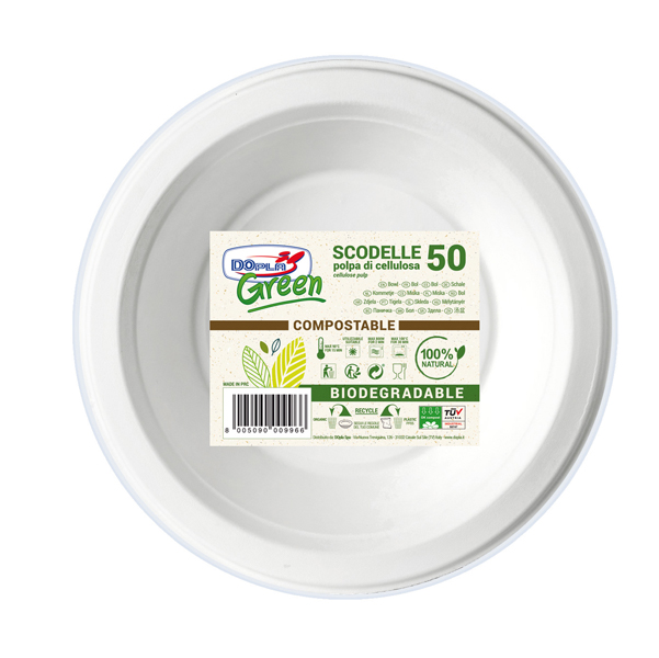 SCODELLE BIODEGRADABILI - 355 ML - DOPA GREEN - CONF. 50 PEZZI 91415