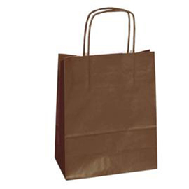 SHOPPER IN CARTA - MANIGLIE CORDINO - MARRONE - 18  X 8 X 24 CM - CONF. 25 SHOPPERS 82228