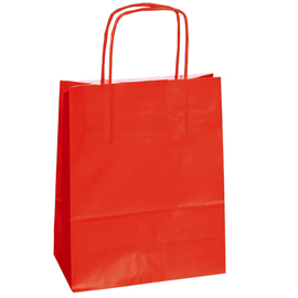 SHOPPER IN CARTA - MANIGLIE CORDINO - 14 X 9 X 20CM - ROSSO - CONF. 25 SACCHETTI 82241
