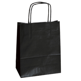 SHOPPERS IN CARTA - MANIGLIE CORDINO - NERO - 14 X 9 X 20CM - CONF. 25 SHOPPERS 82245