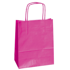 SHOPPER IN CARTA - MANIGLIE CORDINO - MAGENTA - 14 X 9 X 20CM - CONF. 25 SHOPPERS 82243