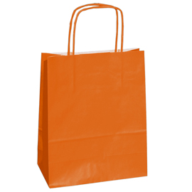 SHOPPER IN CARTA - MANIGLIE CORDINO - ARANCIO - 14 X 9 X 20CM - CONF. 25 SHOPPERS 82244