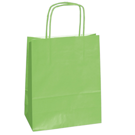 SHOPPER IN CARTA - MANIGLIE CORDINO - 14 X 9 X 20CM - VERDE MELA - CONF. 25 SACCHETTI 82240
