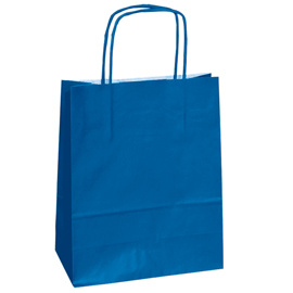 SHOPPER IN CARTA - MANIGLIE CORDINO - 14 X 9 X 20CM - BLU - CONF. 25 SACCHETTI 82242