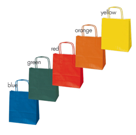 SHOPPER IN CARTA - MANIGLIE CORDINO - COLORI ASSORTITI - 22 X 10 X 29 CM - CONF. 25 SHOPPERS 81818