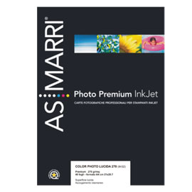 CARTA FOTOGRAFICA INKJET - A4 - 270 GR - EFFETTO LUCIDO - BIANCO - AS MARRI - CONF. 40 FOGLI 28645