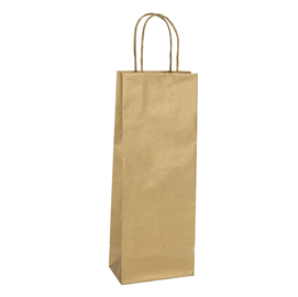 SHOPPERS PORTABOTTIGLIE - CARTA BIOKRAFT - 14 X 9 X 38 CM - ORO - MAINETTI BAGS - CONF. 20 PEZZI 93355