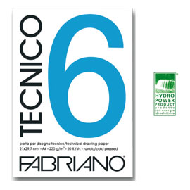 BLOCCO TECNICO 6 - 25X35CM - 20 FOGLI - 240GR - LISCIO - FABRIANO 65611