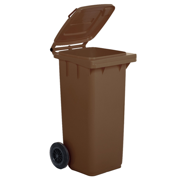 BIDONE CARRELLATO - 48X55X93 CM - 120 L - MARRONE - MOBIL PLASTIC 86724