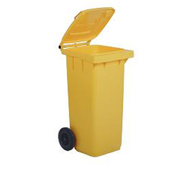 BIDONE CARRELLATO - 48X55X93 CM - 120 L - GIALLO - MOBIL PLASTIC 87254