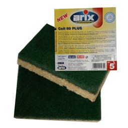 SPUGNA CELL 80 PLUS - ABRASIVA - ANTIBATTERICA - ARIX - CONF. 5 PEZZI 95311