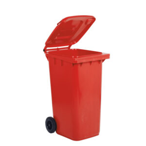 BIDONE CARRELLATO PER RACCOLTA DIFFERENZIATA - 240 L - ROSSO - MOBILPLASTIC 91124