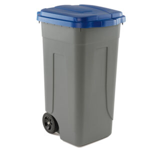 BIDONE MOBILE - CON CHIUSURA A CLIP - 49X54X85 CM - 100 L - GRIGIO-BLU - MOBIL PLASTIC 86731