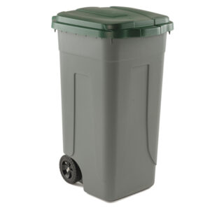 BIDONE MOBILE - CON CHIUSURA A CLIP - 49X54X85 CM - 100 L - GRIGIO-VERDE - MOBIL PLASTIC 86730